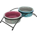 Weiteres Produktbild Set Keramikschalen mit Ständer 2 × 0,3 l / o 12 cm hellgrau/dunkelrosa/hell mod