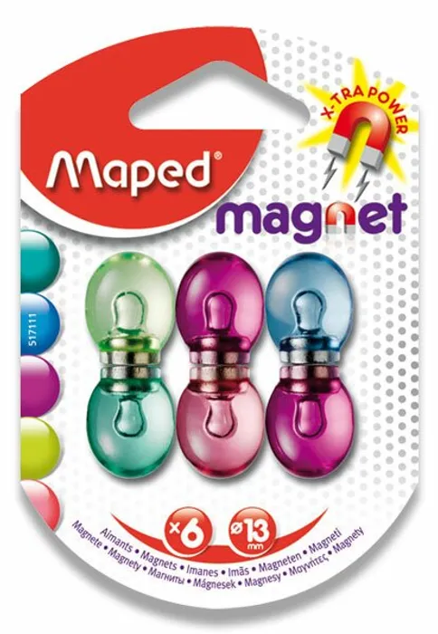 Hauptbild des Produkts Silné magnety Maped - průměr 13 mm - mix barev, 6 ks