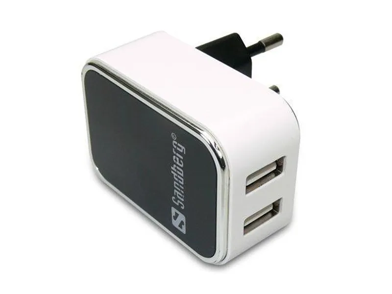 Hauptbild des Produkts Síťová nabíječka, 2x USB , univerzální, 2400 mAh / 1000 mAh, SANDBERG