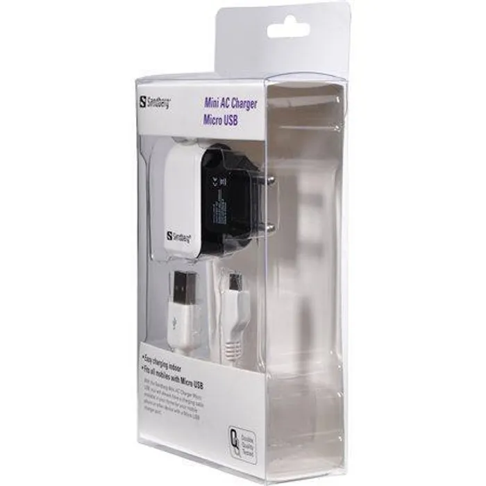 Hauptbild des Produkts Síťová nabíječka, micro USB, univerzální, 1000 mAh, SANDBERG, bílá