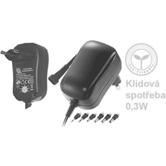 Hauptbild des Produkts Síťový adaptér, 220V (el.síť), 3-12V, 1000mA, univerzální, stabilizovaný