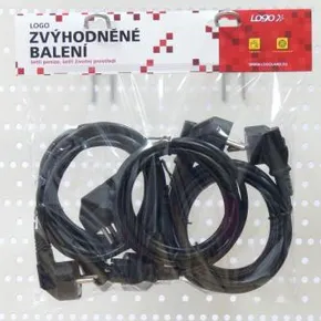 Netzkabel 23 Netzkabel, CEE7 (Stecker)-C13, 2m, VDE approved, schwarz, Logo, 5er Pack (economy), Preis für 1 Stk