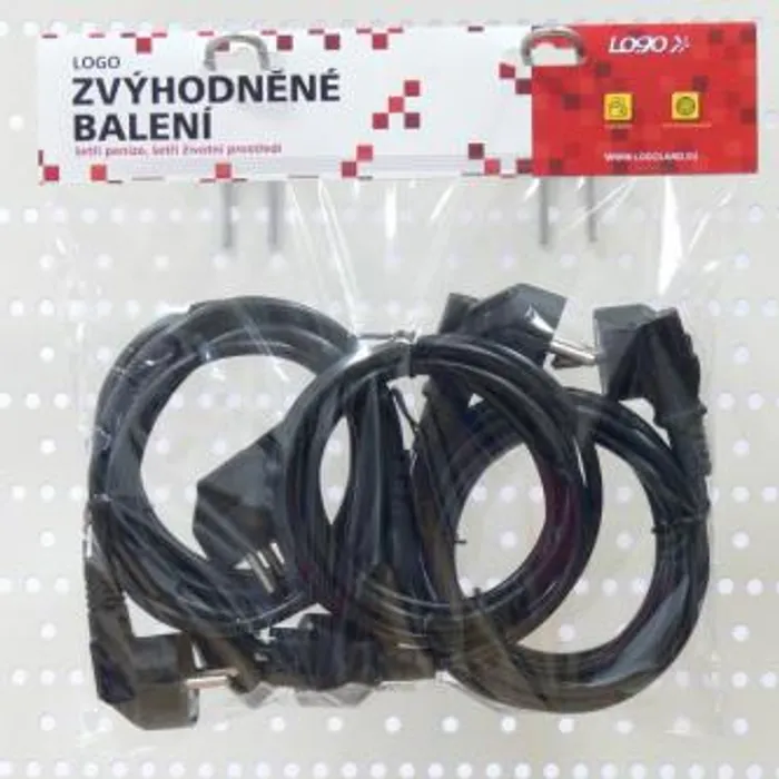 Hauptbild des Produkts Síťový kabel 230V napájecí, CEE7 (vidlice)-C13, 2m, VDE approved, černý, Logo, 5 pack (ec