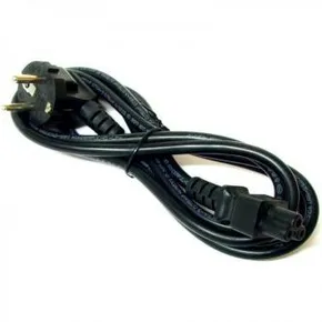 Netzkabel 23 Netzkabel, CEE7 (Stecker)-C5, 2m, VDE approved, schwarz, Logo, mit Dreistecker beendet
