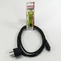 Weiteres Produktbild Netzkabel 23 Netzkabel, CEE7 (Stecker)-C5, 2m, VDE approved, schwarz, Logo, mit Dreistecker beendet