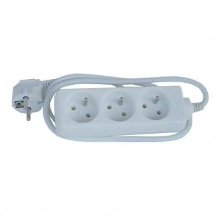Hauptbild des Produkts Síťový kabel 230V prodlužovací, CEE7 (vidlice)-zásuvka 3x, 2m, VDE approved, bílá