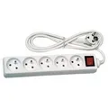 Weiteres Produktbild Netzkabel 23 verlängerbar, CEE7 (Stecker)-Steckdose 5x, 10m, VDE approved, weiss, s vypínačem