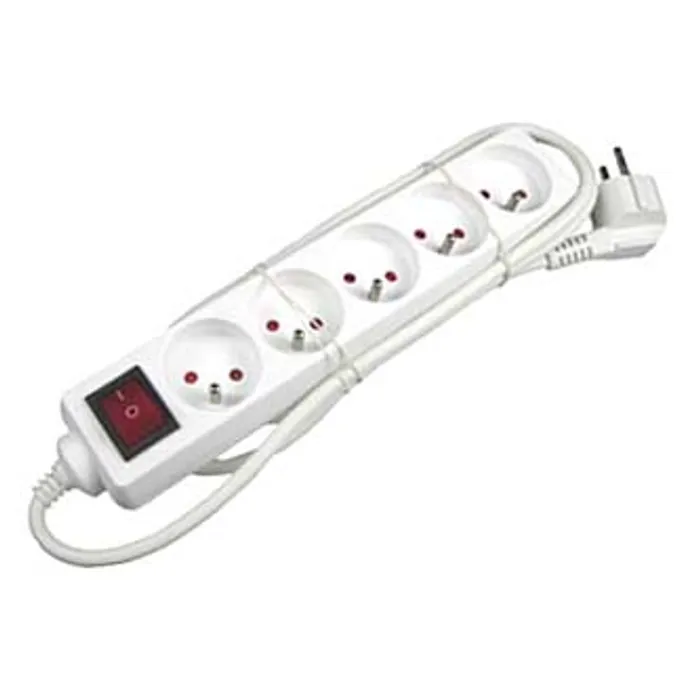 Hauptbild des Produkts Síťový kabel 230V prodlužovací, CEE7 (vidlice)-zásuvka 5x, 10m, VDE approved, bílá, s vyp