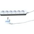 Netzkabel 23 verlängerbar, CEE7 (Stecker)-Steckdose 6X, 5m, VDE approved, weiss