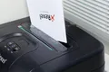 Skartovací stroj "Mercury RSX1834", příčný řez, 18 listů, REXEL