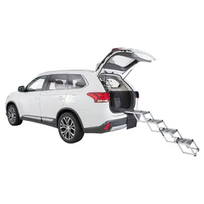 Klapptreppe, 4 Stufen, Aluminium/TPR, 37 cm Breite, bis zu 70 cm Höhe, max. 160 cm, Tragfähigkeit 75 kg