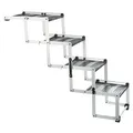 Klapptreppe, 4 Stufen, Aluminium/TPR, 37 cm Breite, bis zu 70 cm Höhe, max. 160 cm, Tragfähigkeit 75 kg