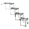Klapptreppe, 4 Stufen, Aluminium/TPR, 37 cm Breite, bis zu 70 cm Höhe, max. 160 cm, Tragfähigkeit 75 kg