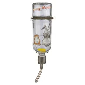 Honey & Hopper Glastränke mit Metalltränke für Meerschweinchen 250 ml