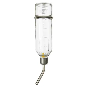 Glastränke mit Metalltränke für Chinchillas und Kaninchen 500 ml