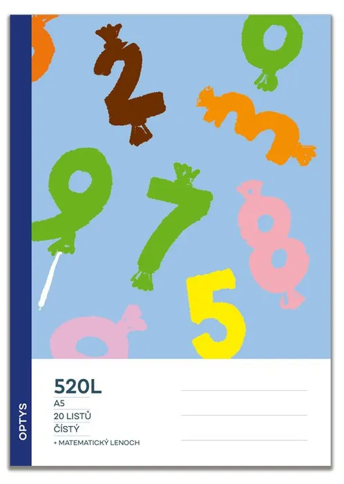 Hauptbild des Produkts Školní sešit 520, čistý, s integrovaným matematickým lenochem, čísla