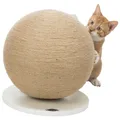 Kratzball auf Holzsockel, 29 × 31 cm, Jute