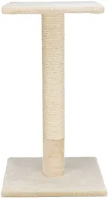 BEANA Kratzbaum mit Lehne, 9 cm / 69 cm, Sisal/Plüsch, beige