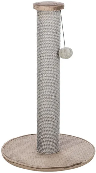 Hauptbild des Produkts Škrabací sloupek LIVIA s plyšovou kuličkou, 64 cm, sisal/plyš, béžovošedá