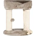 Kratzbaum MARCELA, Plattform, 2 Pfosten, Lehne, 60 cm, Sisal/beiger Plüsch