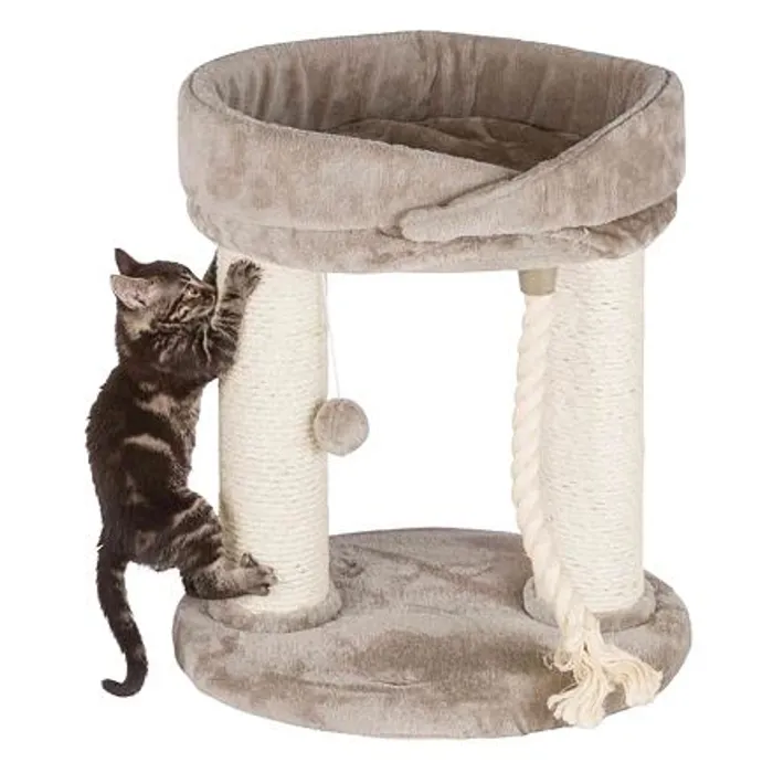Hauptbild des Produkts Škrábadlo MARCELA, podesta, 2 sloupky, odpočívadlo, 60cm, sisal/béžový plyš