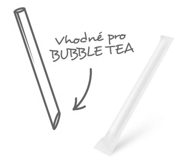 Hauptbild des Produkts Slámka papírová bílá `JUMBO` průměr 12mm x 23cm jednotlivě balená [100 ks]
