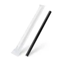 Papiertrinkhalm schwarz `JUMBO` durchmesser 12mm x 21cm einzeln verpackt [100 St.]