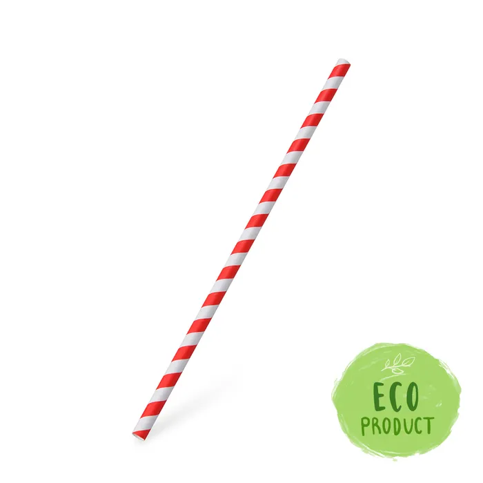 Hauptbild des Produkts Slámka papírová JUMBO červená spirála 25 cm, průměr 8 mm [100 ks]