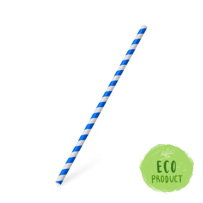 Hauptbild des Produkts Slámka papírová JUMBO modrá spirála 25 cm, průměr 8 mm [100 ks]