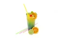 Trinkhalme JUMBO neon (fluor) 25 cm, Durchmesser 8 mm [150 Stück] (wiederverwendbar)