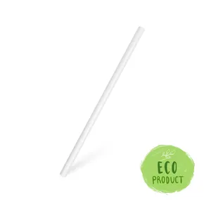 Papiertrinkhalm weiß `JUMBO` durchmesser 8mm x 20cm [100 St.]