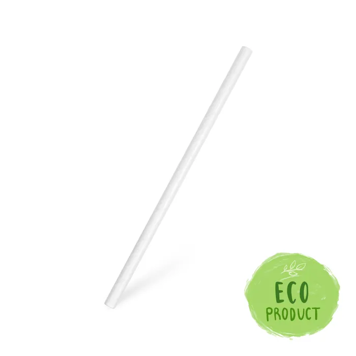 Hauptbild des Produkts Slámky papírové JUMBO bílé 20 cm, průměr 8 mm BIO [100 ks]