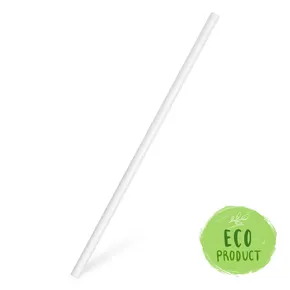 Papiertrinkhalm weiß `JUMBO` durchmesser 8mm x 25cm [100 St.]