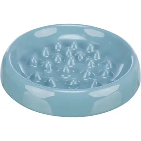 Slow Feed, Keramiknapf für langsames Füttern, 0,25 l/o 18 cm, blau, grau
