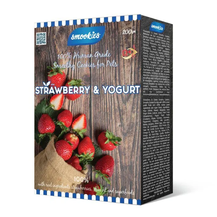 Hauptbild des Produkts SMOOKIES Premium STRAWBERRY - jahodové sušenky 100% human grade, 200g