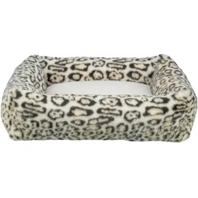 SOFT Edition Liegedecke LEO mit Rand, 80 x 60 cm, creme/leopard