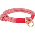 Weiteres Produktbild Rundes, halb einziehbares Soft Rope-Halsband, rot/creme L-XL: 55 cm/ 10 mm