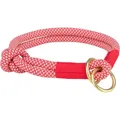 Rundes, halb einziehbares Soft Rope-Halsband, rot/creme S: 35 cm/ 10 mm