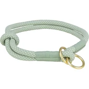 Rundes, halb einziehbares Halsband Soft Rope, Salbei/Mint M: 45 cm/ 10 mm