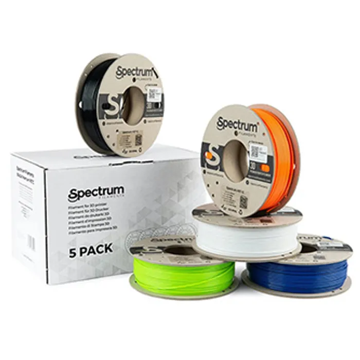Hauptbild des Produkts Spectrum 3D filament, Premium PET-G, 1,75mm, 5x250g, 80748, mix Artic White, Deep Black,