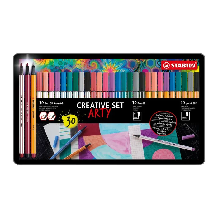 Hauptbild des Produkts STABILO Pen 68 brush + Pen 68 + point 88 Creative Set ARTY