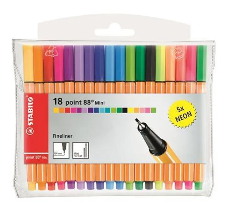 Hauptbild des Produkts STABILO point 88 Mini 18 ks Sada včetně 5 neon Barev
