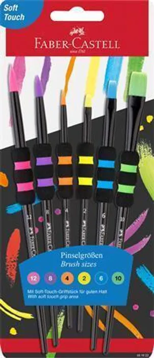 Hauptbild des Produkts Štětce Faber-Castell Soft Touch Black - 6 ks