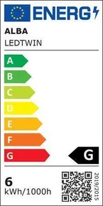 Tischleuchte Ledtwin, schwarz, LED, 6 W, ALBA