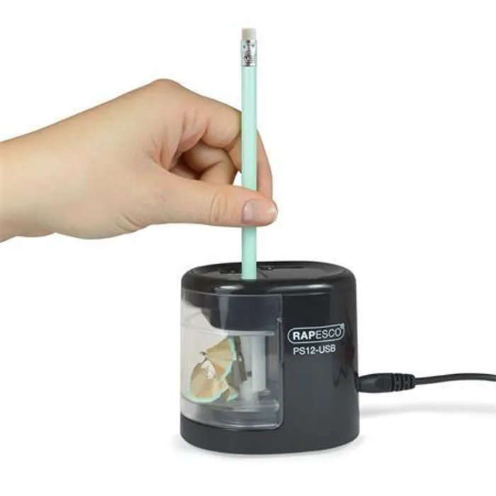 Hauptbild des Produkts Stolní ořezávátko "PS12-USB", černá, 2 otvory, baterie/USB, RAPESCO