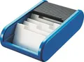 Weiteres Produktbild Tisch-Visitenkartenetui, blau, Klappverschluss, mit Sorter, 300 Visitenkarten, HELIT