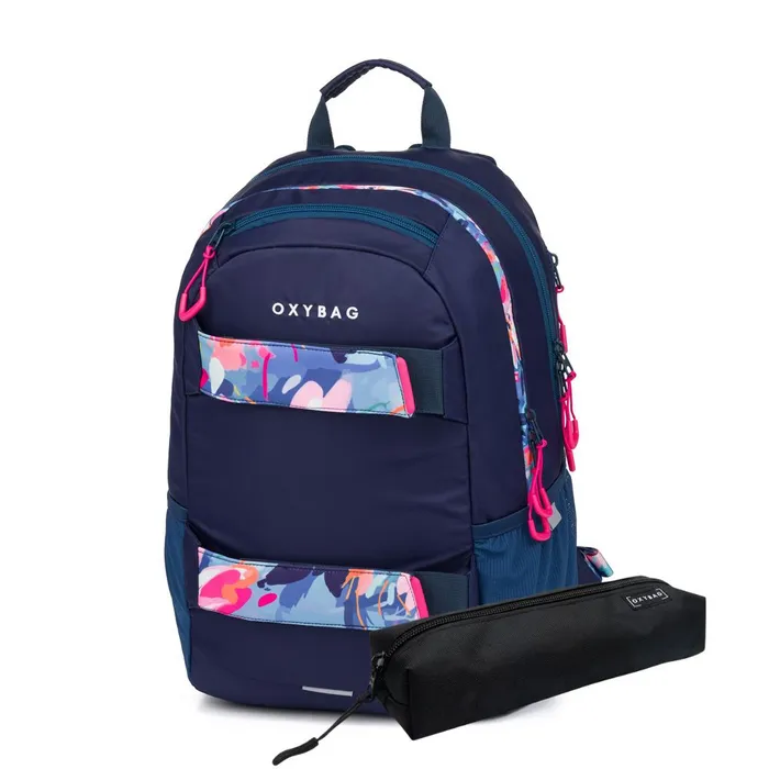 Hauptbild des Produkts Studentský batoh + etue OXY Sport Flowers Blue