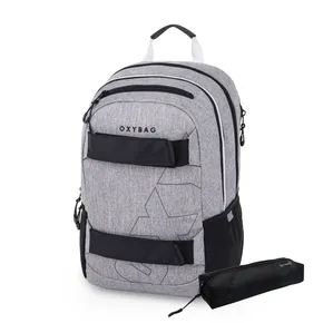 Schülerrucksack + Tasche OXY Sport Grau Melange