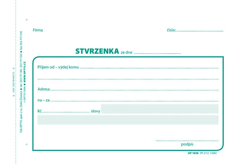 Hauptbild des Produkts Stvrzenka, A6, 100 listů 1038