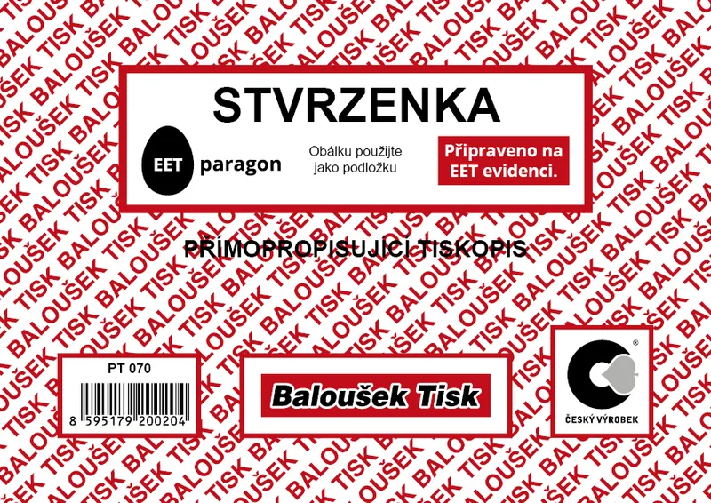 Hauptbild des Produkts Stvrzenka A6 samopropis, 50 listů PT070